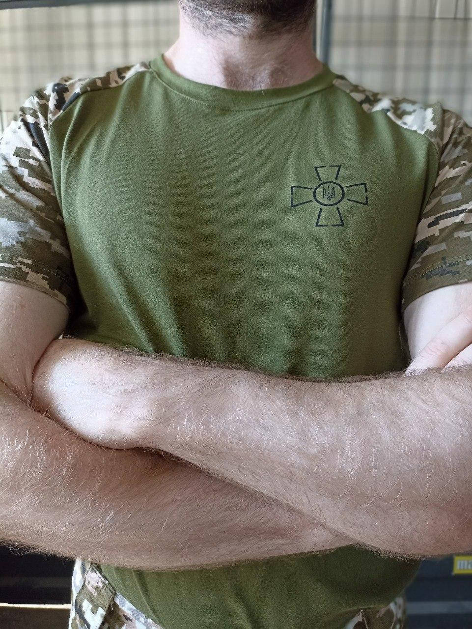 

Мужская ✅Тактическая ФУТБОЛКА ВСУ (ПИКСЕЛЬ) XL, Оливковый