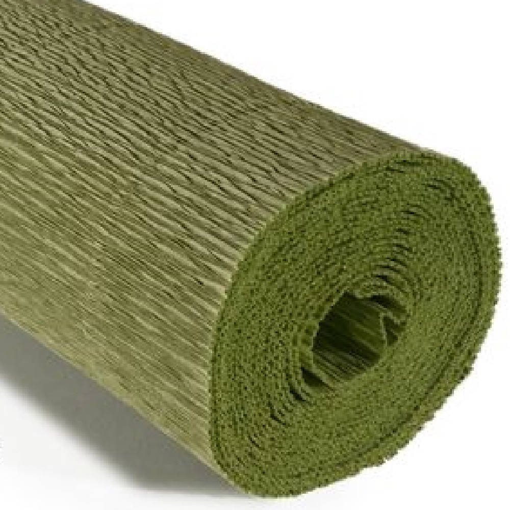 

Гофрированная бумага бледно-зеленая (#562 Sage Green) плотная качественная бумага креп Италия 180г 2,5м