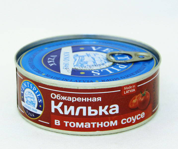 

Килька обжареная в томатном соусе "Ventspils" 240г Латвия