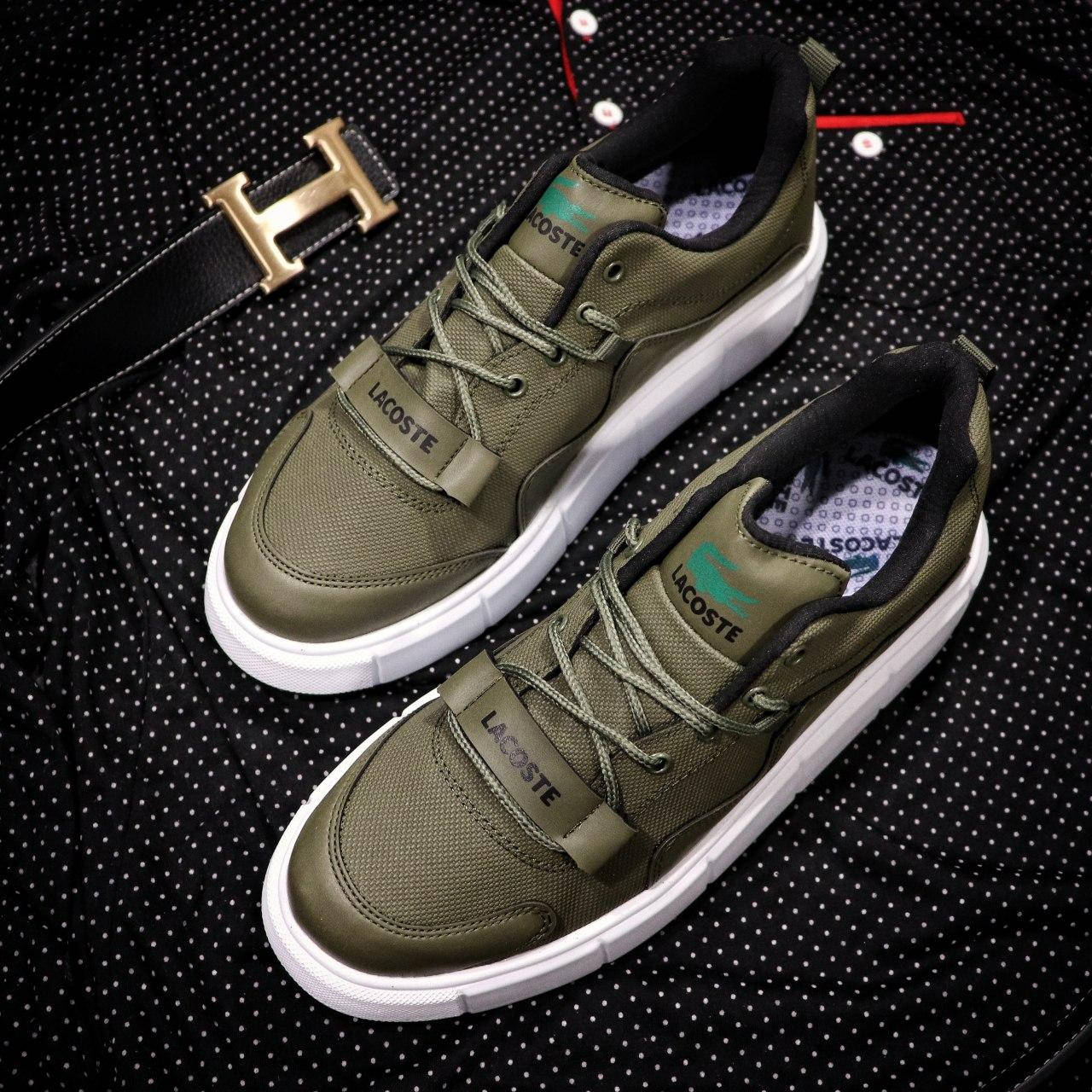 

Мужские хаки кроссовки Lacoste Haki