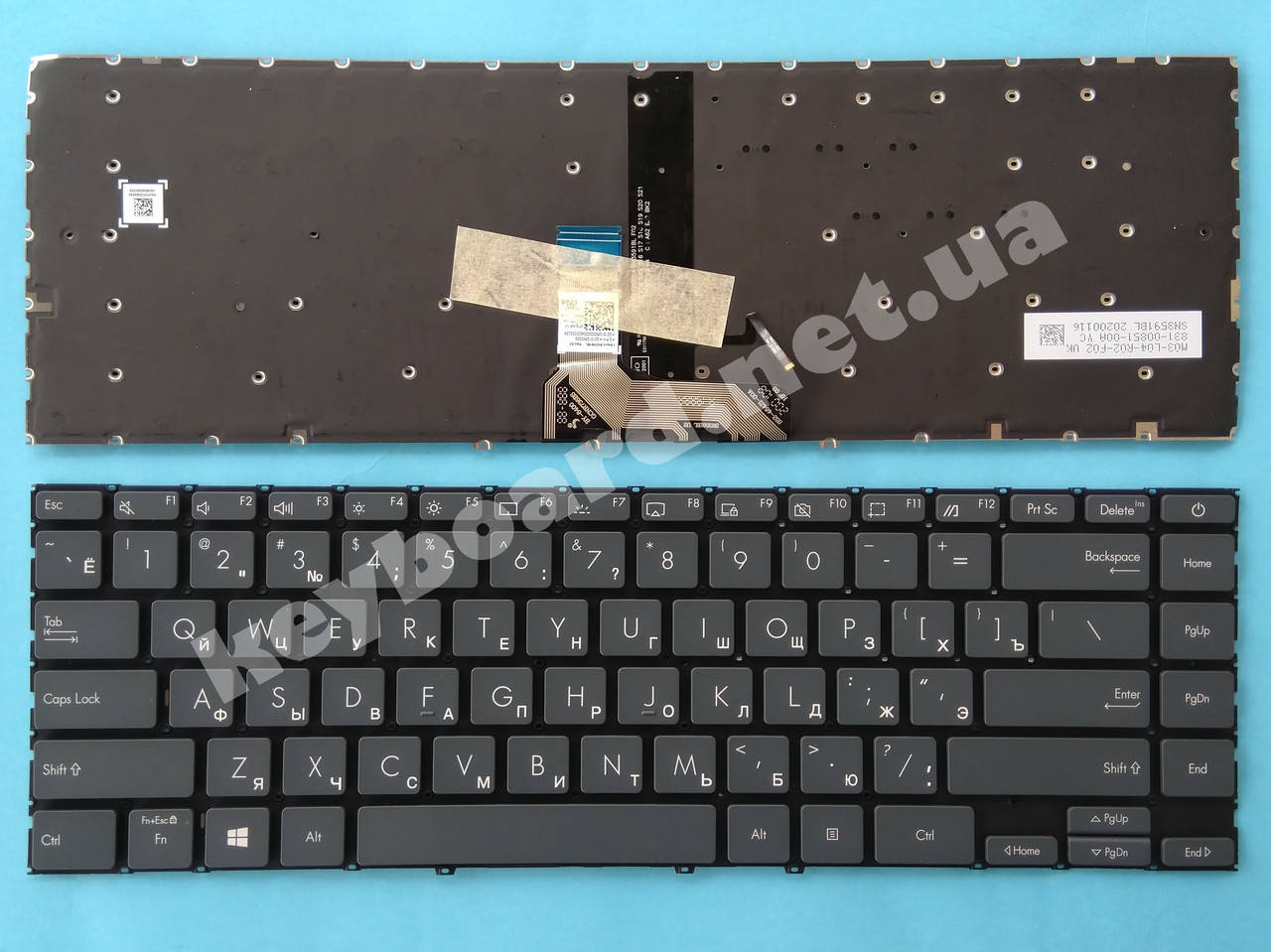 

Клавиатура для ноутбука Asus Zenbook 14 UX425EA, UX425, Серый