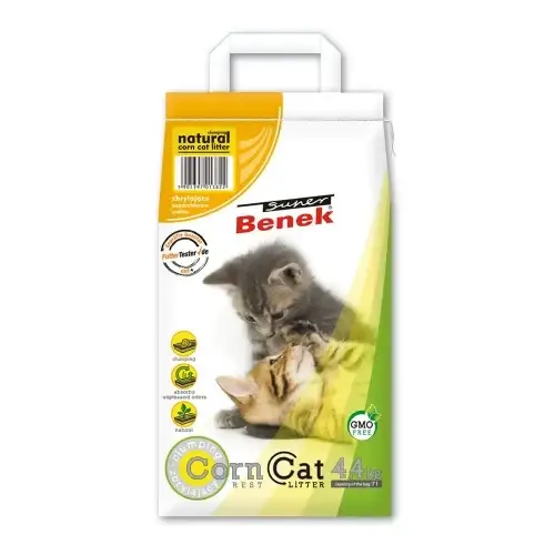 

Кукурузный наполнитель Super Benek Corn для кошачьего туалета, без аромата, 7 л