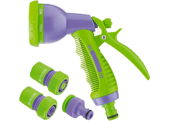 

Набор для подключения шланга 3/4" (пистолет 6-и режимн, адаптер, 2 соединителя) PALISAD