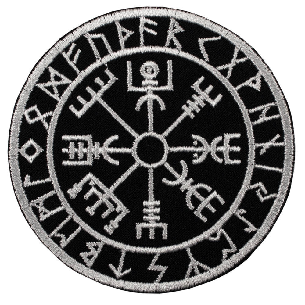 

Нашивка с вышивкой VEGVISIR рунический компас в футарке
