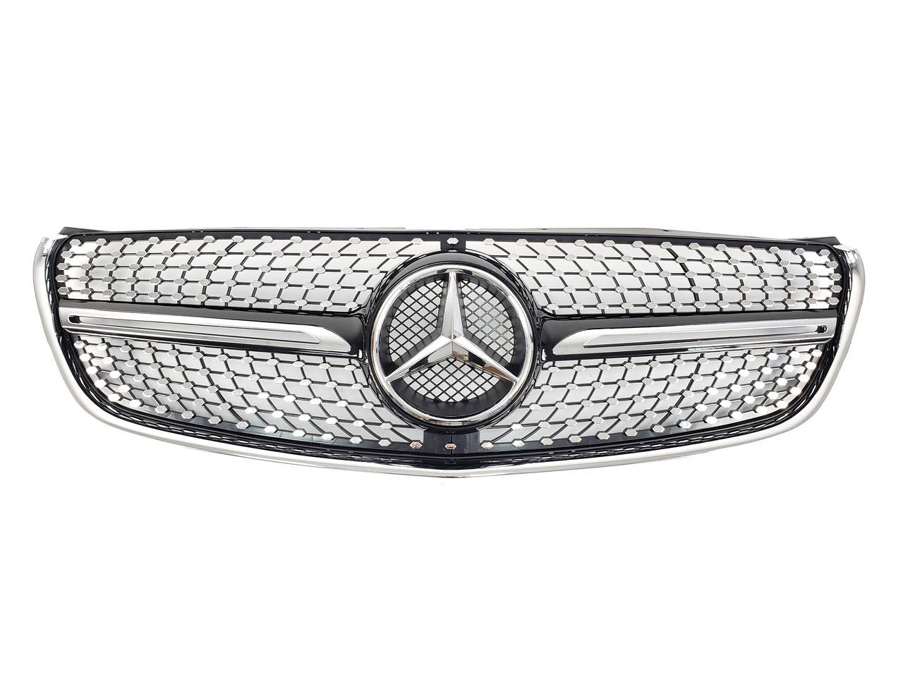 

Решетка радиатора на Mercedes V-Class W447 2014-2019 год Diamond ( Черная с хром вставками ), Черный