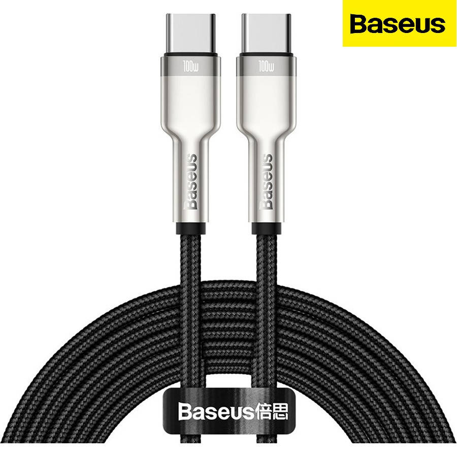 

Кабель быстрой зарядки BASEUS Type-C to Type-C Cafule Series Metal |1m, 5A, 100W, PD | (CATJK-C01), Черный