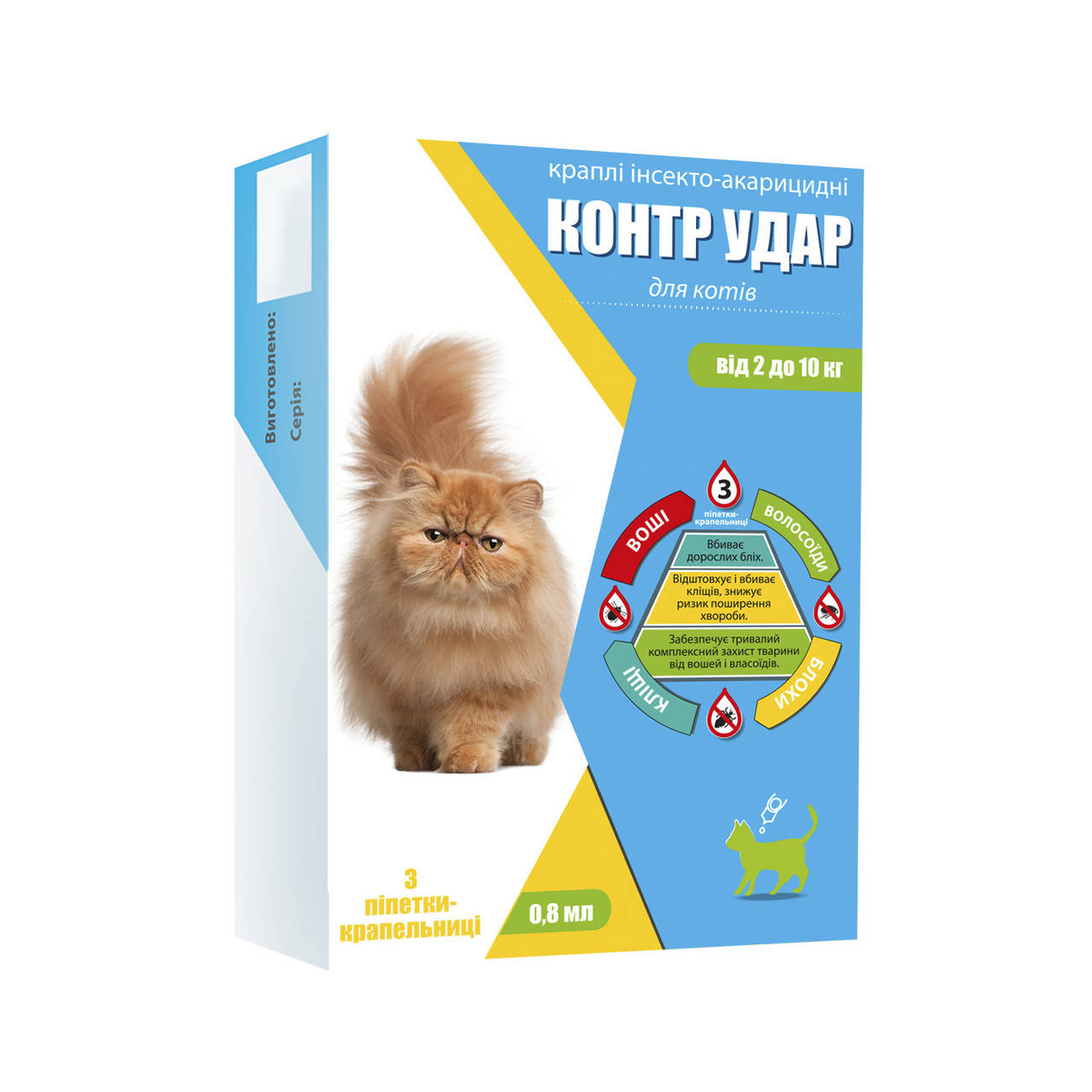 

Капли «Контр Удар» для котов (2-10 кг) 3 шт