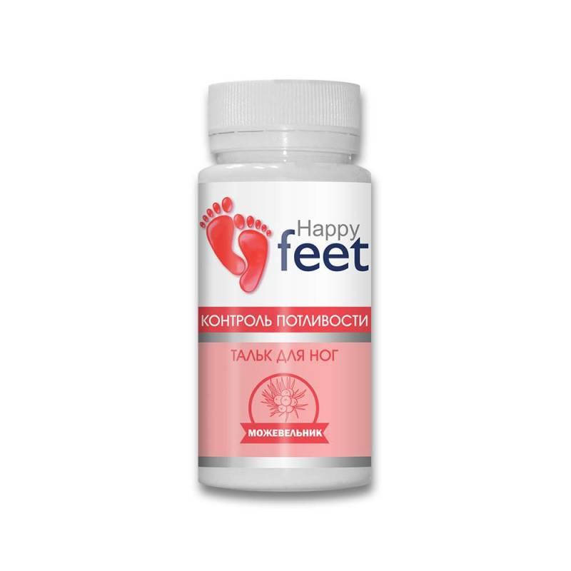 

Тальк для ног Контроль потливости HAPPY FEET (можжевельник) 50 г