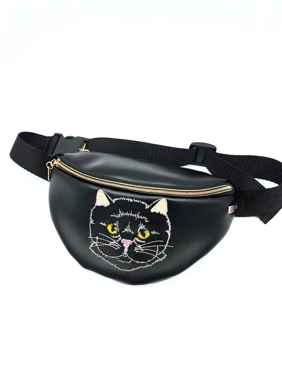 

Сумка на пояс бананка детская с вышивкой. Forsa, Черный