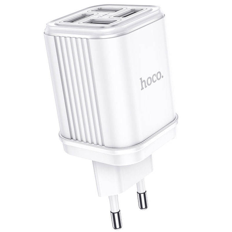 

Адаптер мережевий HOCO C84A Resolute four-port charger | 4USB, 3.4A White, Белый