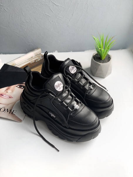 

Женские кроссовки Buffalo Classic Black Low-top Platform Sneakers Люкс, Черный