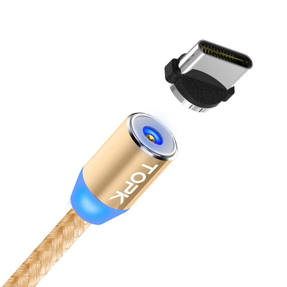 

Магнитный кабель 360° USB 2.0 для зарядки Type C TOPK AM23 2 МЕТРА Золотистый