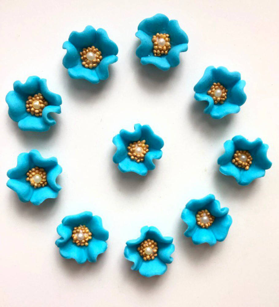 

Цукрова прикраса для кондитерських виробів Мальви Голубой