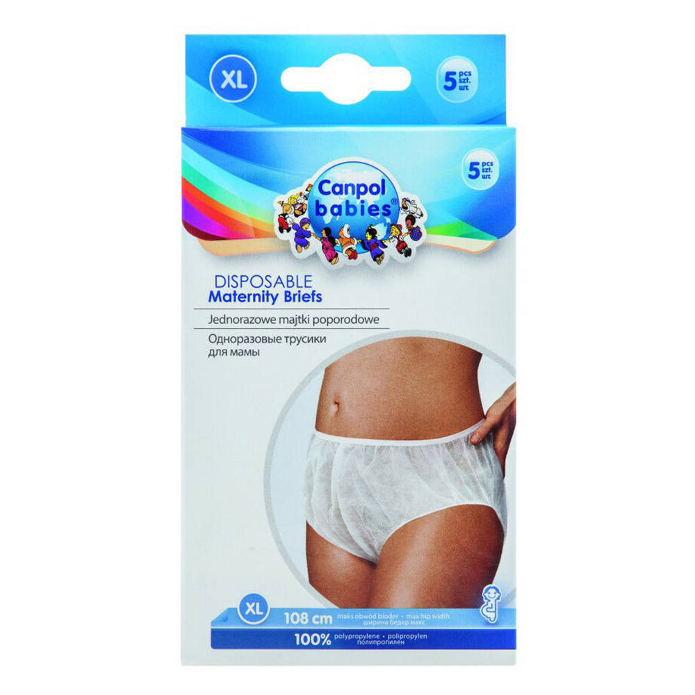 

Трусы одноразовые послеродовые размер XL Canpol Babies 5 шт. (5903407096001), Белый