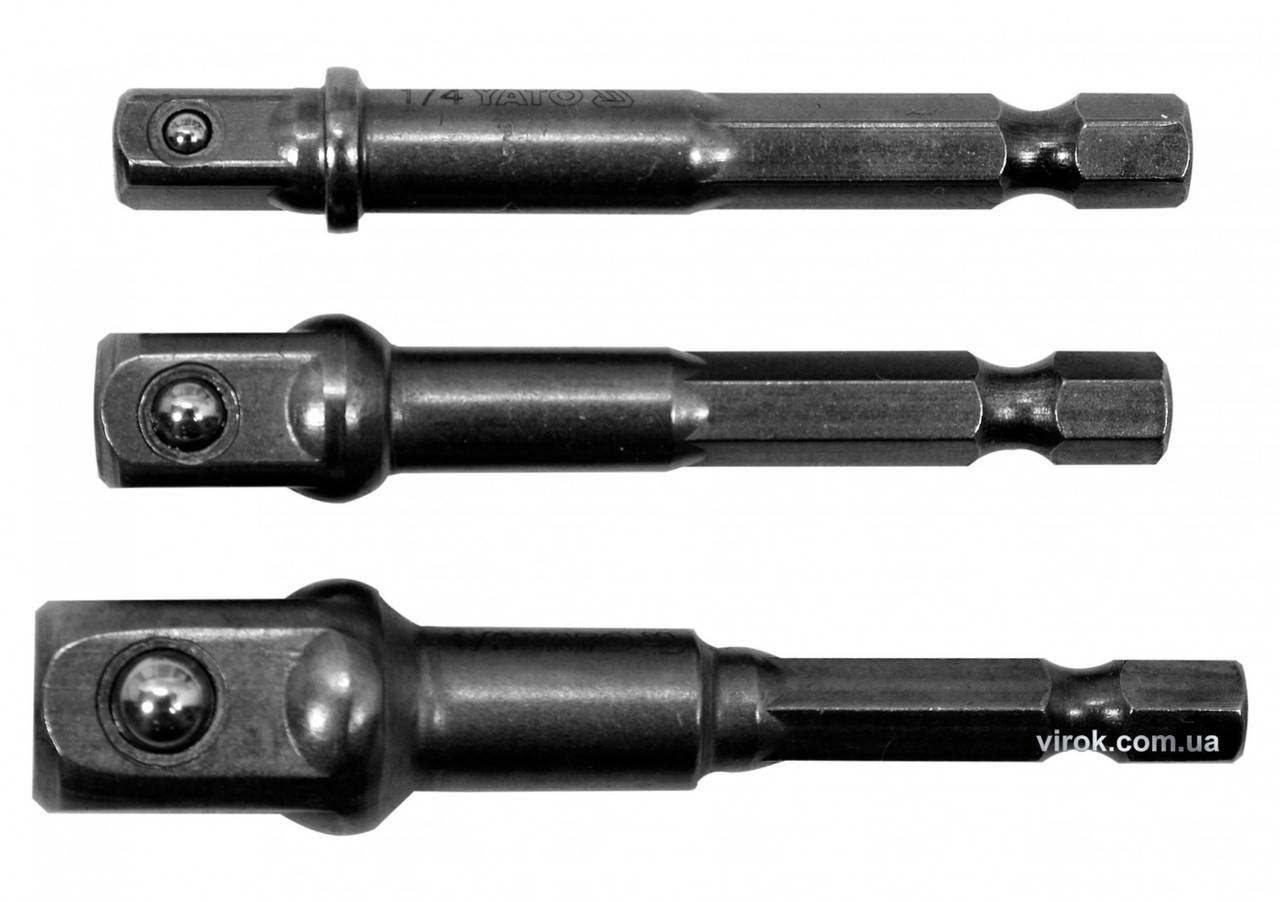 

Держатели-адаптеры торцевых головок 1/4" YATO 1/4" 3/8" 1/2" 3 шт YT-04685
