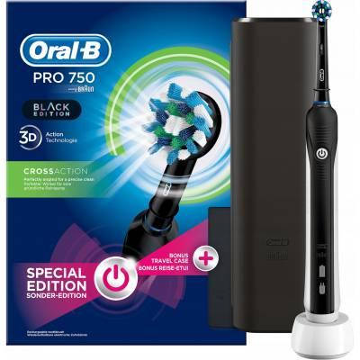 

Электрическая зубная щетка Braun Oral-B Pro 750 Crossaction Black Edition с чехлом (01223-1)