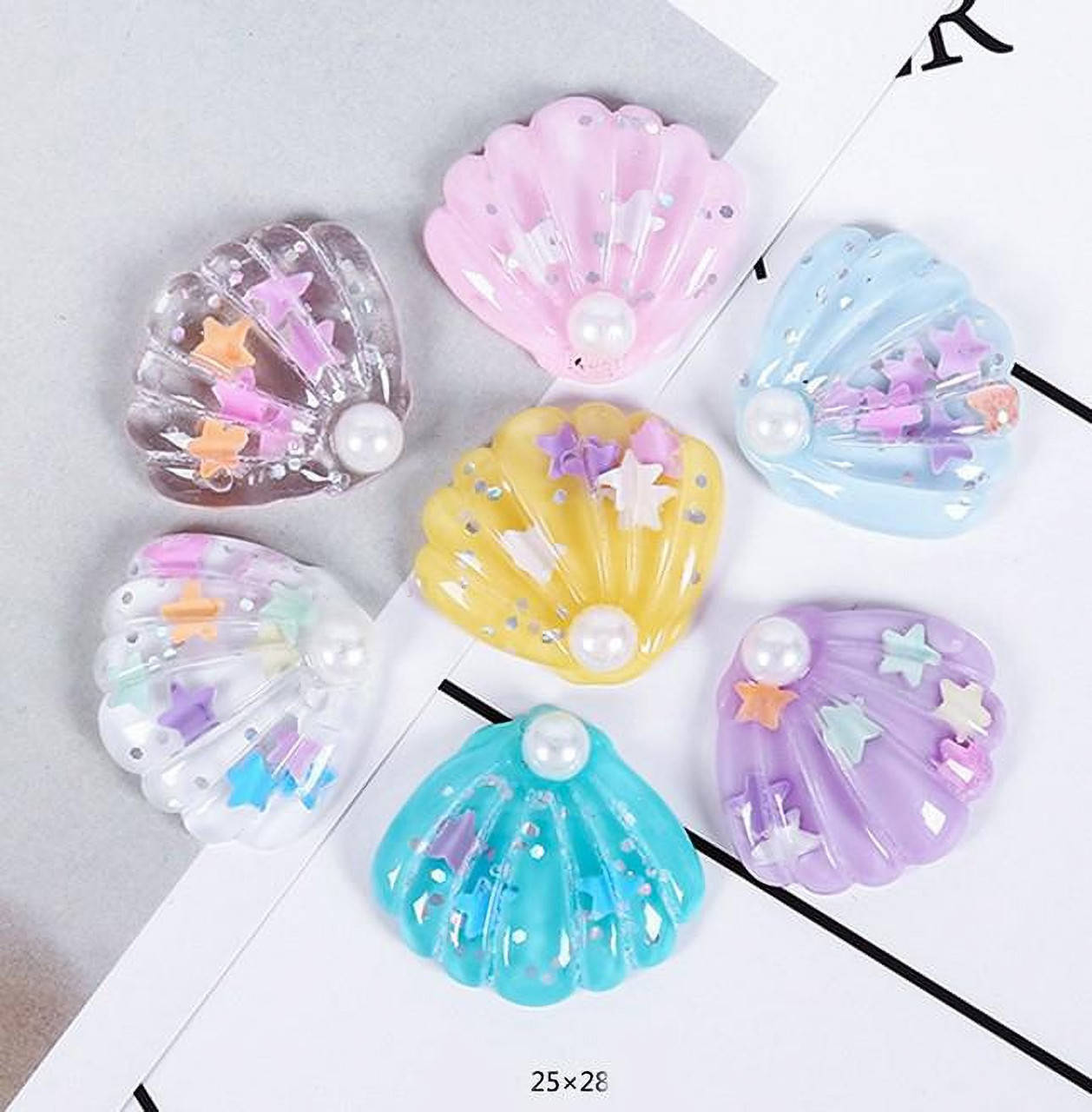 

5шт, Кабошоны, серединки "Ракушки ассорти" 25х28мм