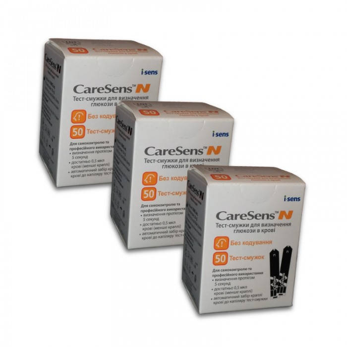 

Тест-полоски CareSens N (КареСенс Н) - 3 уп. (150 шт.)