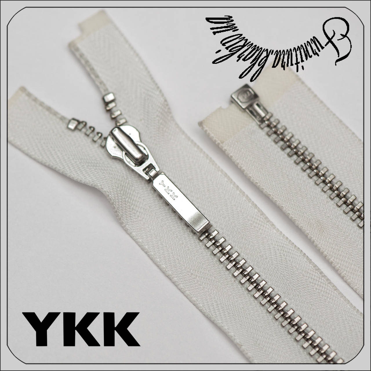 

Молния металлическая №3YKK 80 cм белая, никель., Белый