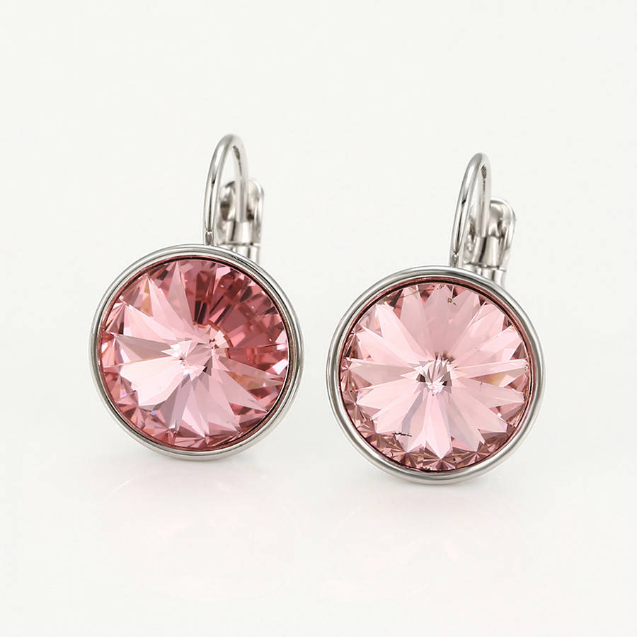 

Серьги Xuping с кристаллами Swarovski 35074 размер 17х12 мм цвет розовый вес 4.2 г позолота Белое Золото