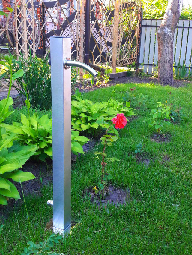 

Садовая колонка Quadro Нержавейка (водопроводная декоративная)