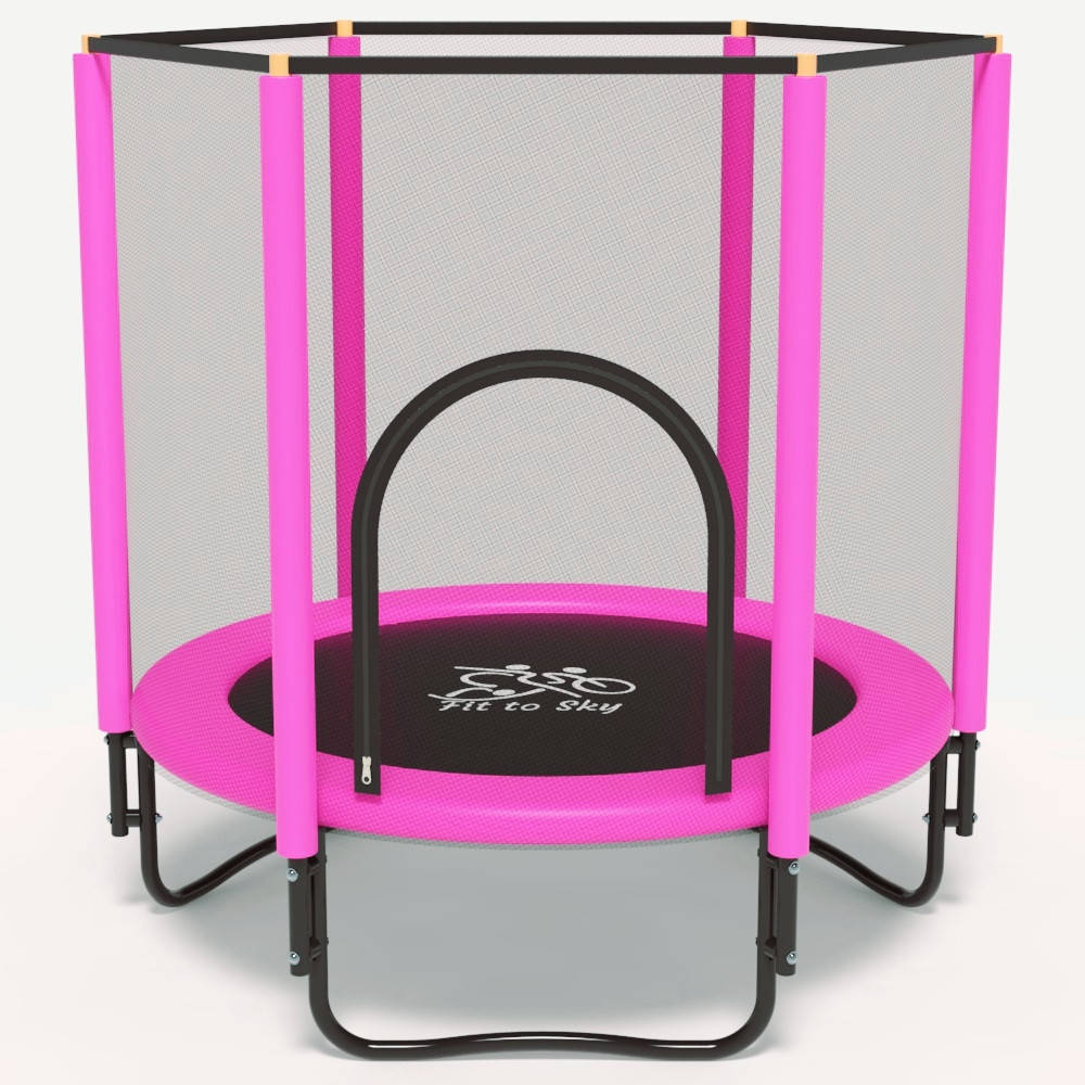 

Батут FitToSky 152см Black с сеткой розовый