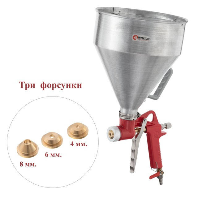 

Штукатурний розпилювач 6000мл*4-6-8мм*3-6b* металевий В/Б / Intertool