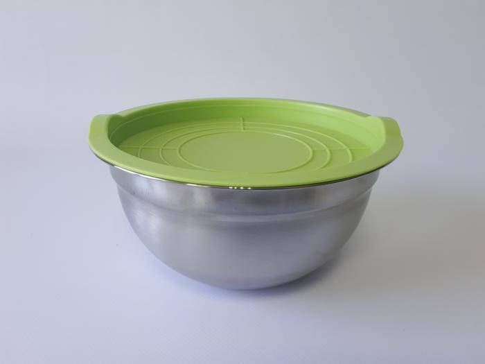 

Миска кухонная из нержавеющей стали глубокая с крышкой D 20 cm H 9,5 cm 1,9 литра для столовой Нержавейка