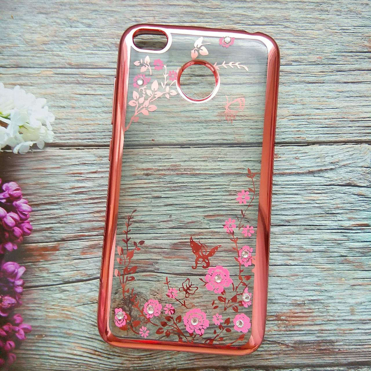 

Чехол для Xiaomi redmi 4x силиконовый с рамкой и стразами