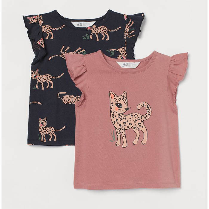 

Набор детских маек футболок Леопард H&M для девочки 6-8 лет - р.122/128 /31388/
