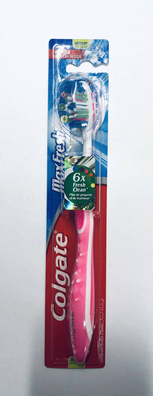 

Зубная щётка Colgate Max Fresh розовая ( средней жёсткости), 1 шт, Розовый