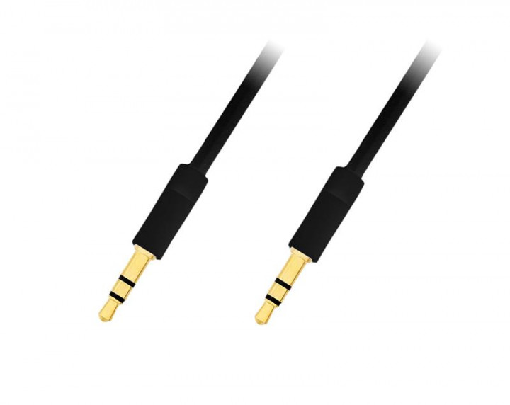 

Шнур AUX шт.3,5стерео- шт.3,5стерео, плоский кабель, 2м., чёрный, Черный