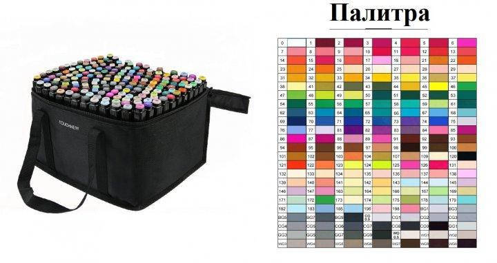 

Маркери скетч и малювання Набір маркерів Thiscolor 168 шт+подарунок підставка, Черный