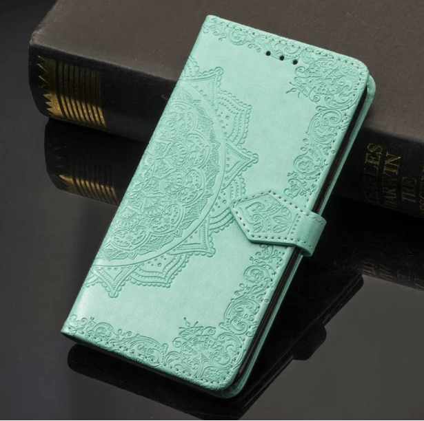 

Чехол книжка Mandala для Xiaomi Redmi Note 8T кожаный (Разные цвета) Бирюзовый