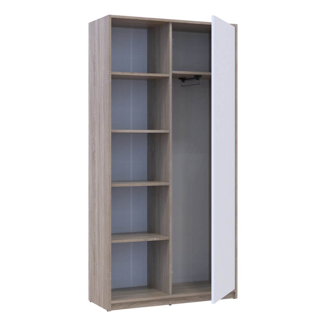 Розпашна Шафа Doros Студент Дуб Сонома/Білий 90х38х180 (40908067) 8