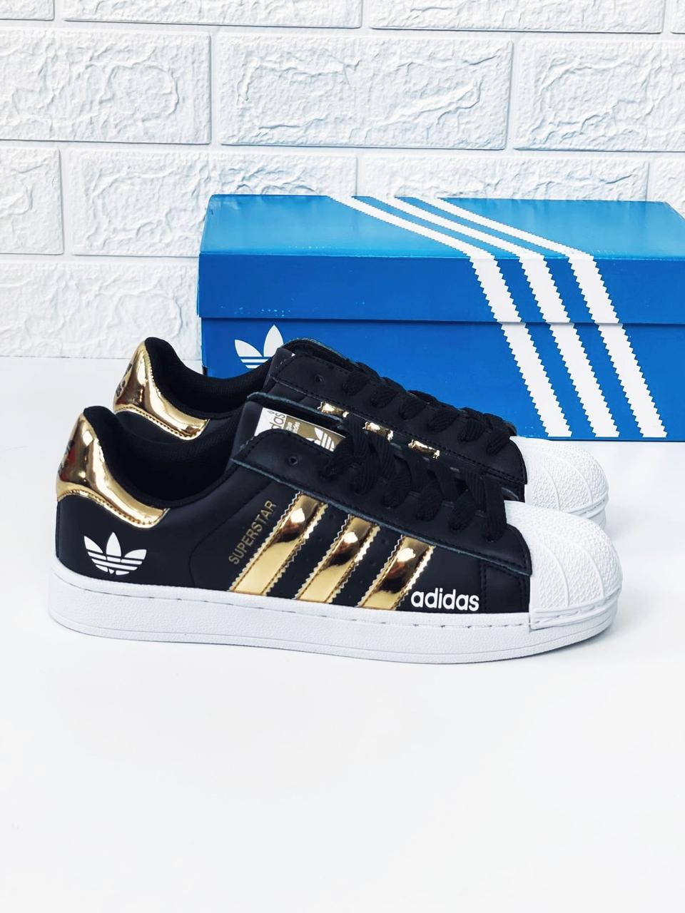

Кроссовки женские подростковые Adidas Superstar кросовки адидас суперстар 37, Черный