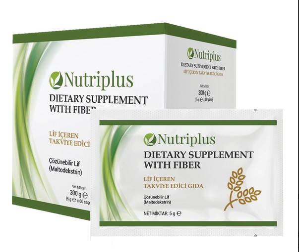

Диетическая добавка с пищевыми волокнами Nutriplus, клетчатка 60 сашетов Фармаси
