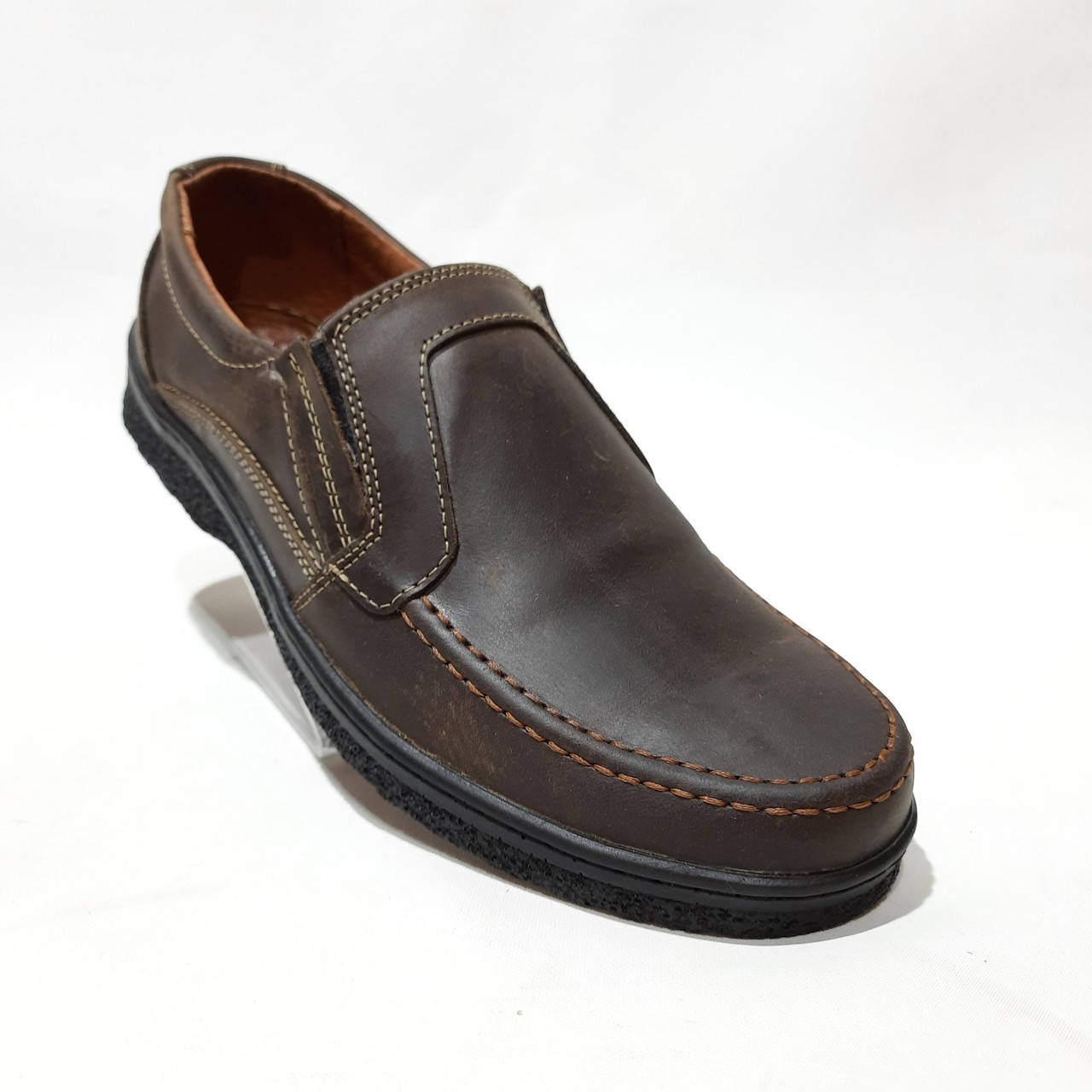 

Мужские кожаные туфли прошитые коричневые BASTION (Бастион), Коричневый