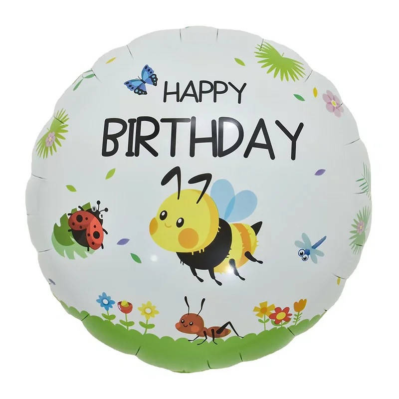 

Воздушный фольгированный шар Happy Birthday пчёлка (Китай), Разные цвета