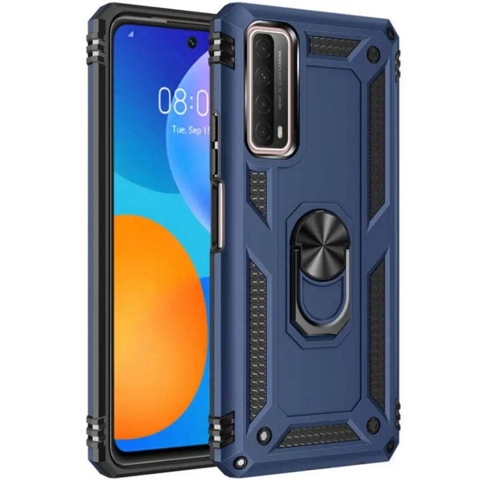 

Противоударный чехол Combo Ring для Huawei P Smart 2021 (Разные цвета) Синий