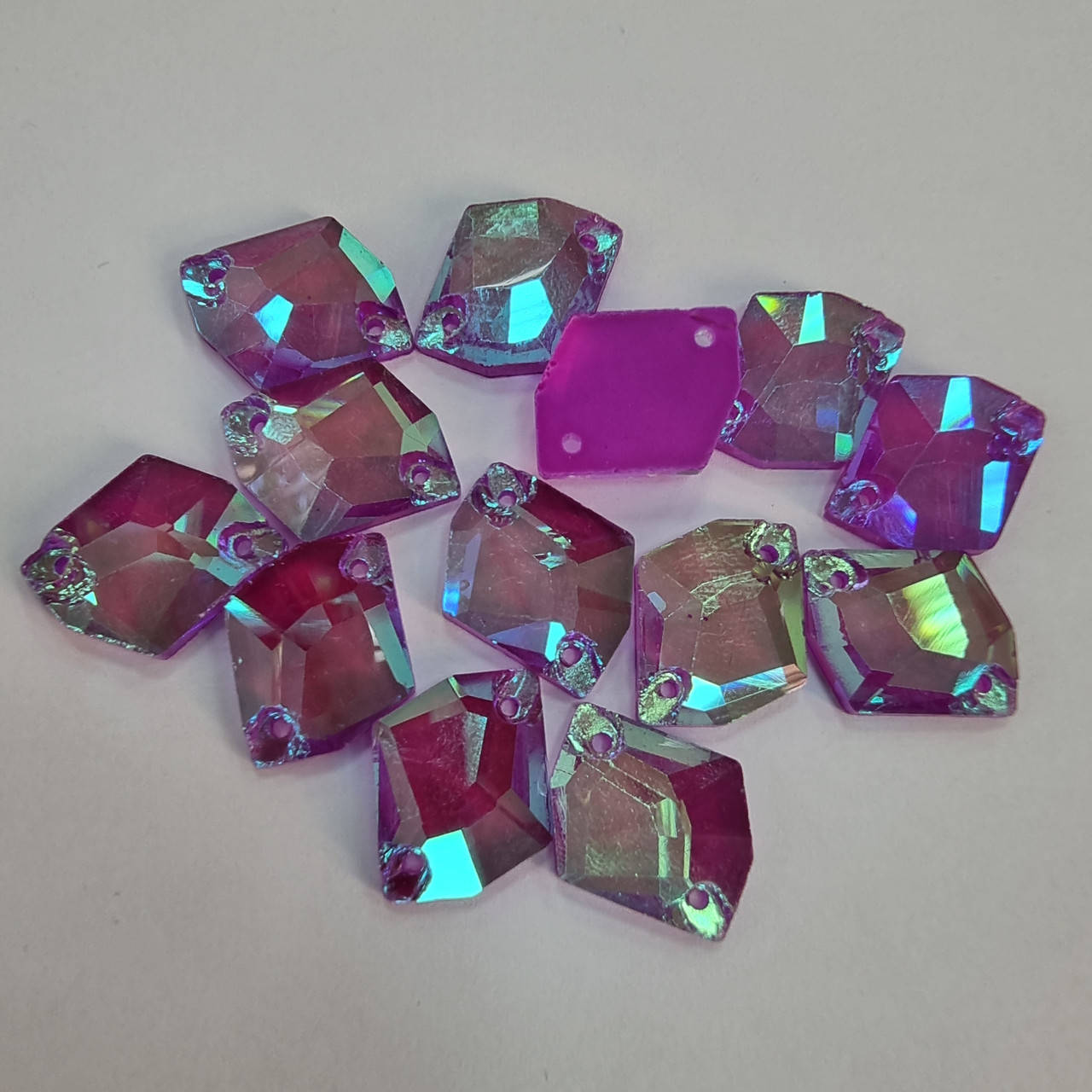 

Стразы пришивные Космик 14*17 Purple AB Neon эконом, Розовый