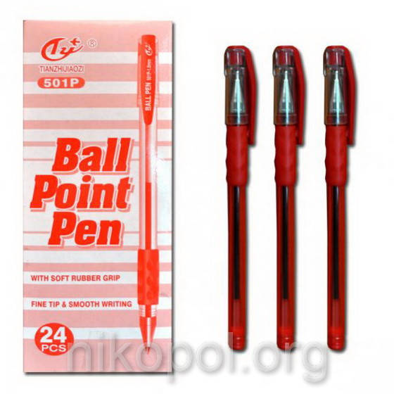 

Ручка масляная Original 501P красная, резиновый грип