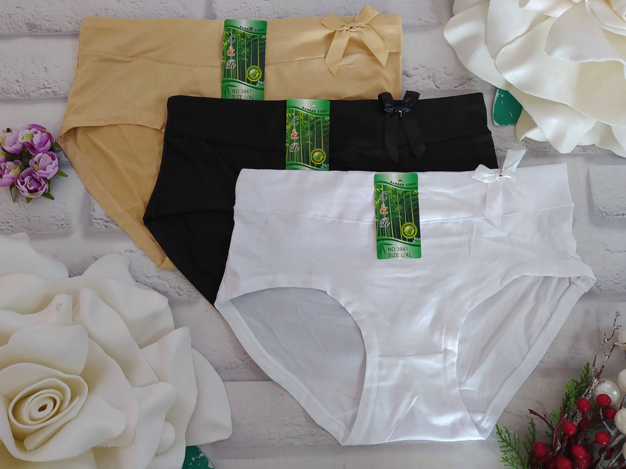 

Трусы женские L/XL р. 50-52 размер бамбук C&R SK-3941, Разные цвета