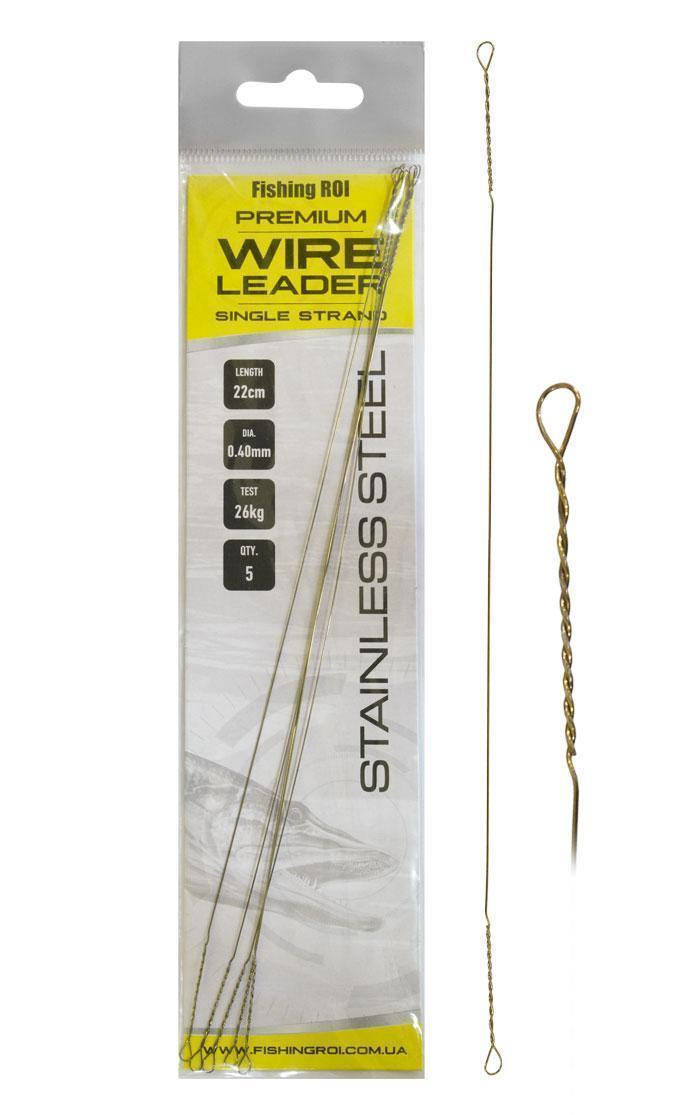 

Поводок струна Fishing ROI Wire Leader 0,36мм 20кг 17см