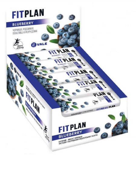 

Батончик Fit Plan черника 25 гр 25 шт/уп 180шт/ящ