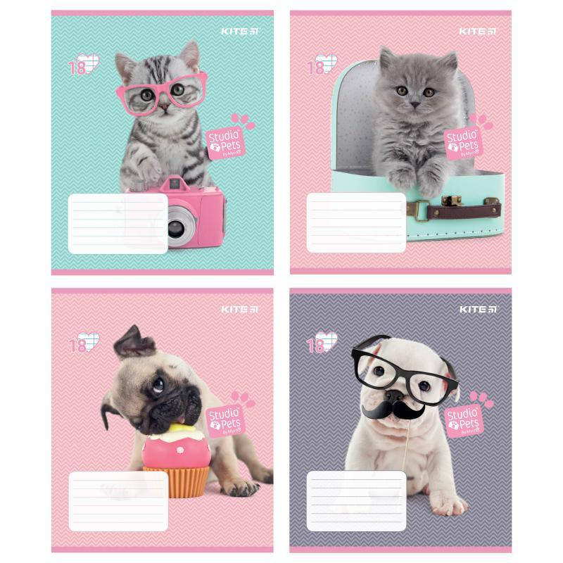 

Тетрадь в линию Kite Studio Pets 18л микс 4 диз (SP21-237)