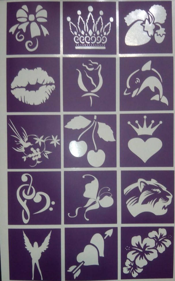 

Набор трафаретов для тату 15 шт (5 на 5 см)