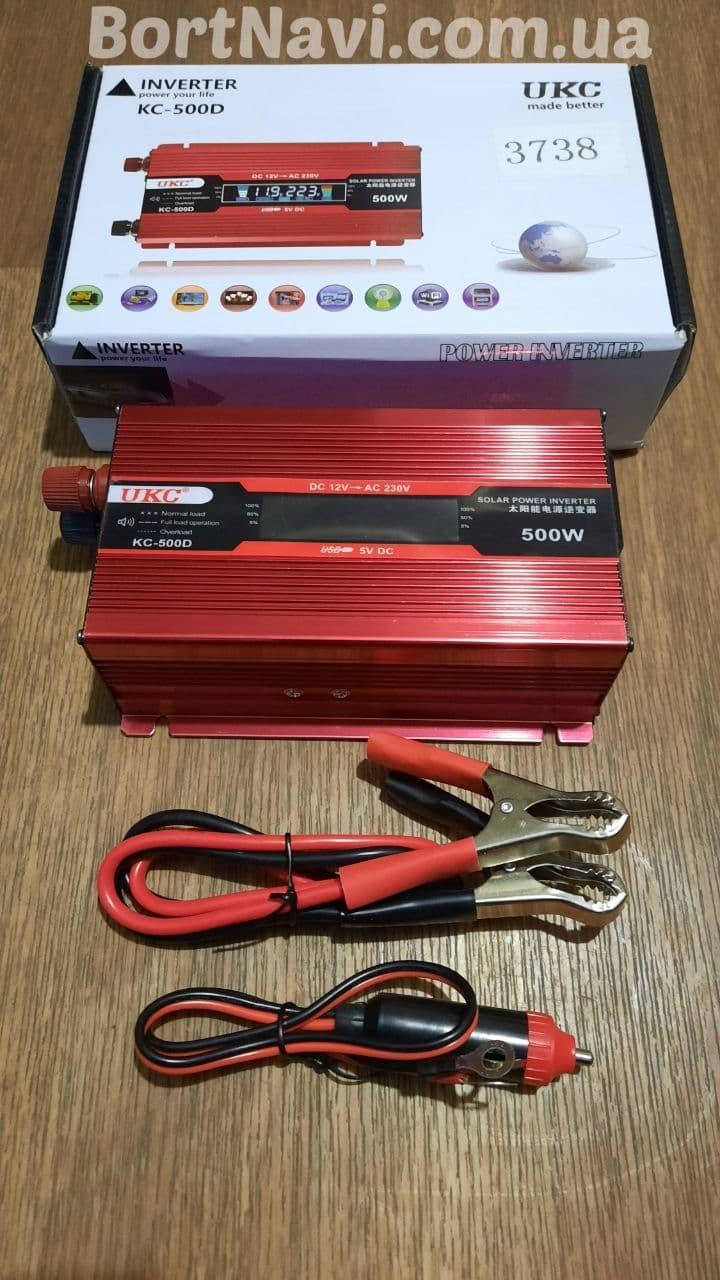 

Преобразователь авто инвертор UKC 12V на 220V 500W LCD
