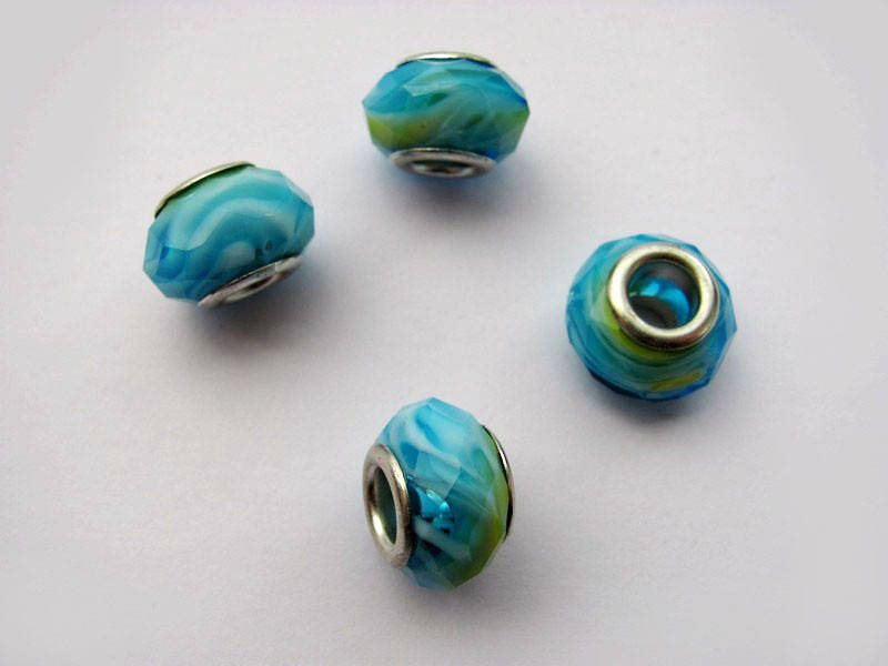 

Намистина в стилі "Pandora", морська хвиля, гранована