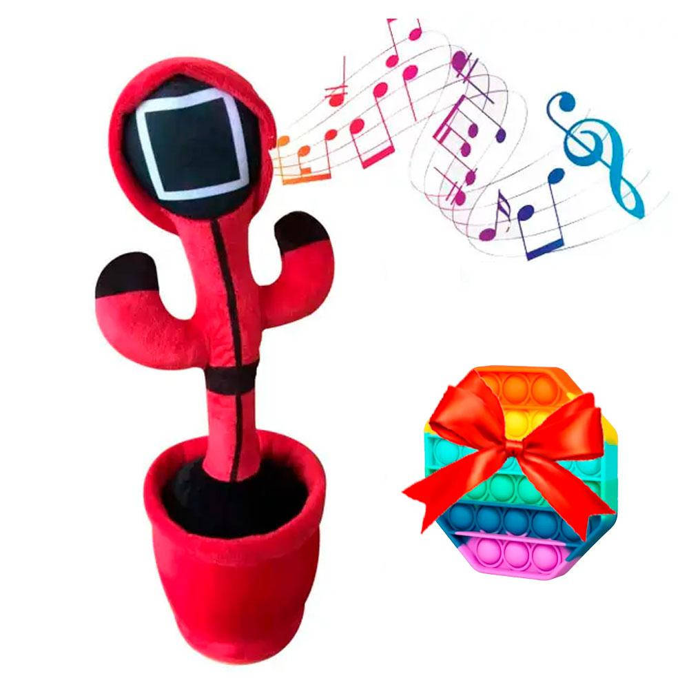 

Танцующий кактус "Игра в кальмара" + Подарок Игрушка антистресс Pop it!